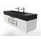 Castello Usa Nile 60" Wall Mounted White Vanity With Black Top And Gold Handles CB-MC-60W-GLD-2053-BL - alternate 6